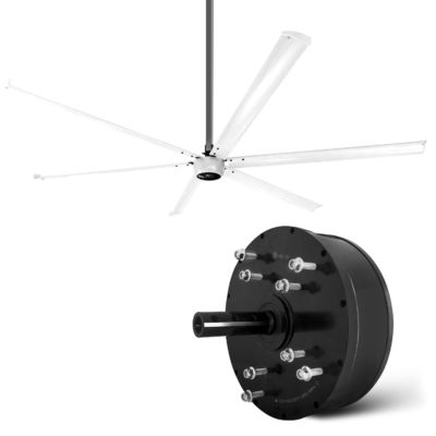 夏の空気冷却 PMSM 電気HVLS 天井扇風機 モーター 倉庫 1200w パワー